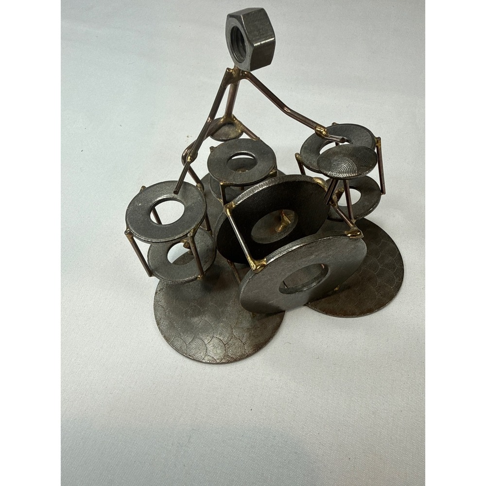 Rock Creek Metal Craft Handcrafted Metal Drummer Figurine Industrial Folk Art